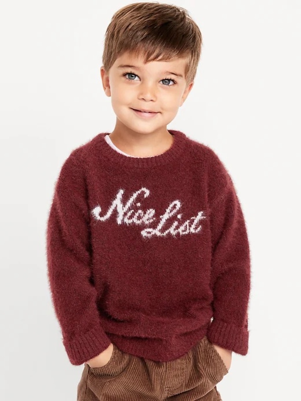 Old Navy Christmas SoSoft Oversized Holiday Graphic Sweater Toddler Boys 5
